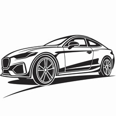 car vector silhouette black design white background