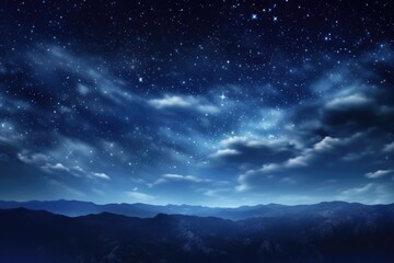 Fototapeta premium High Mountain Night Sky with Stunning Starscape and Galaxy Texture - Space Universe Background