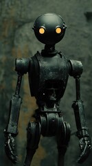 Fototapeta premium Dark Robot: Cyberpunk Android in Grunge Setting