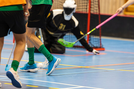 Floorball game sport - Indoor landhockey
