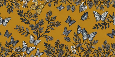 pattern with flowers and birds