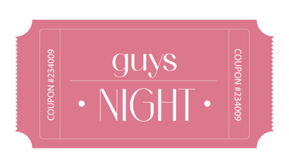 Coupon guys night, Coupon design, Sale Ticket design template., Admit one ticket, illustration of a ticket, 