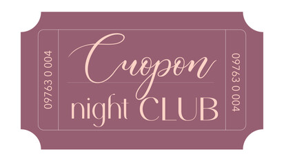 Coupon design, Ticket design template., Admit one ticket, illustration of a ticket, Coupon night club