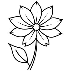 Coreopsis flower line art vector illustration