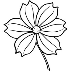 Cosmos flower line art vector illustration