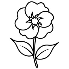  Primrose flower bold line art vector illustration