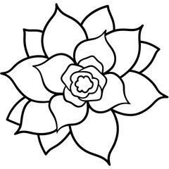  Violet flower bold line art vector illustration