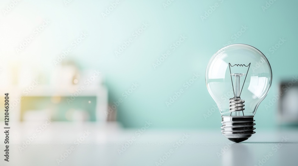 Poster ecommerce innovation event symbolic light bulb concept in a modern workspace environment