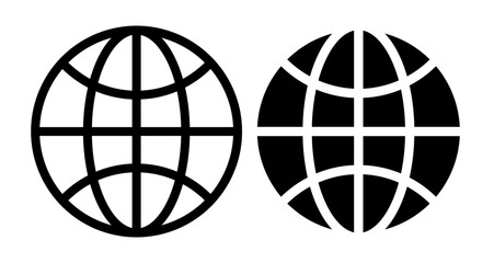 Browser Icons vectors. black solid and liner versions