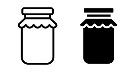 Jam glass Icons vectors. black solid and liner versions