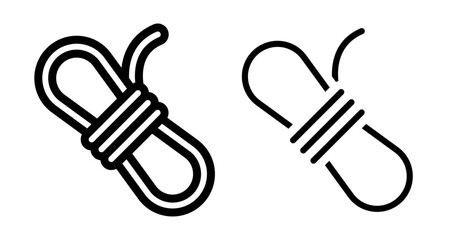 Rope Icons vectors. black solid and liner versions © Ranveer