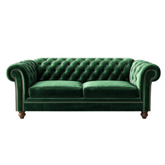 Fototapeta premium Emerald Green Chesterfield Sofa