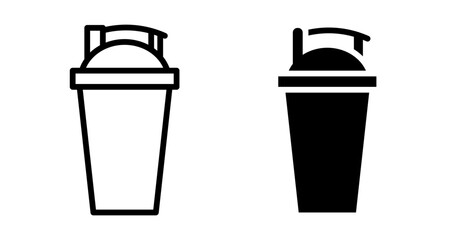 Shaker cup Icons vectors. black solid and liner versions
