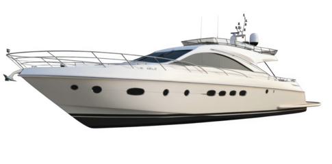 luxury yacht isolated on white
