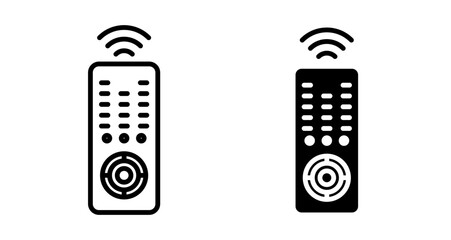 Remote control icons in black and blue set