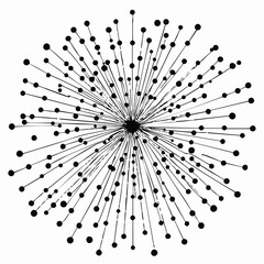 Abstract radial lines and dots pattern. Vector Image