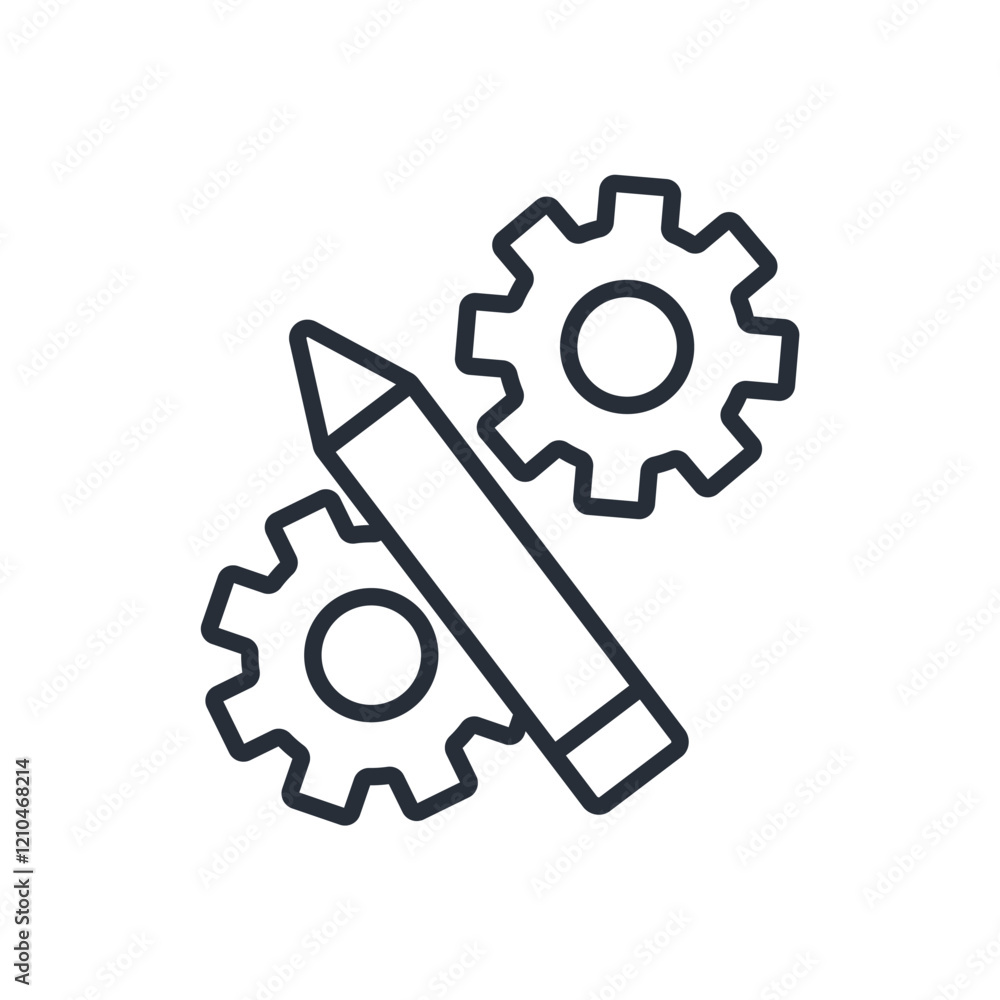 Poster tools icon. vector.editable stroke.linear style sign for use web design,logo.symbol illustration.