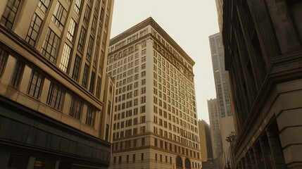 CityscapeBuilding, Street, Foggy, Dawn, Architecture, Urban, Skyscrapers, Alley, Downtown,  Business