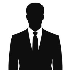 Silhouette of a man in a suit and tie. Vector Image
