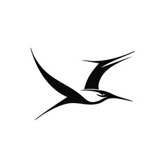 Obraz premium Stylized Bird in Flight Silhouette Vector Graphic. Vector Image