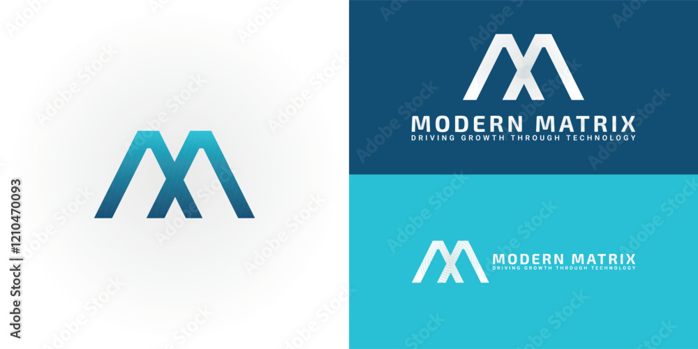 Poster the dynamic logo design features the initials mm elegantly intertwined, creating a unique, striking 