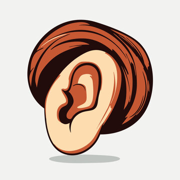 recommend clip art: Stylized illustration of a human ear. Vector Image