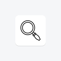 Magnifying Glass line icon, vector, pixel perfect, illustrator file