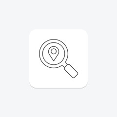 Search Location thinline icon, vector, pixel perfect, illustrator file