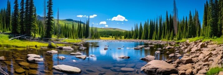 Utah's Uinta Mountains National Forest Landscape: Hike to High Altitude Lakes Surrounded by Fresh Mountain Water