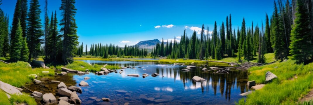 Utah's National Treasure: Majestic Uinta Mountains Landscape, Fresh Water Lake, and Forest Trail for Hike