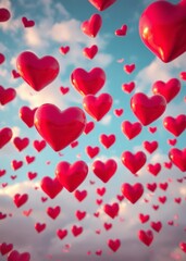 Floating hearts in a dreamy pink atmosphere a celebration of love and affection love love heart valentine vector romantic day holiday 