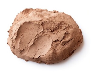 Naklejka premium Wet Clay Lump for Traditional Sculpting and Modeling on White Background. Natural Material for Construction and Artistic Object Creation