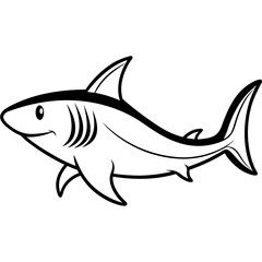 Fototapeta premium shark line art vector