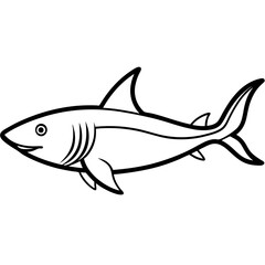 shark line art vector