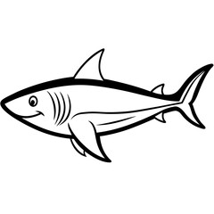 shark line art vector