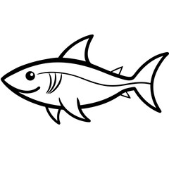 shark line art vector