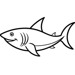 Fototapeta premium shark line art vector