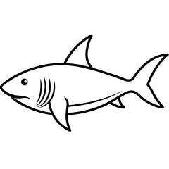 shark line art vector