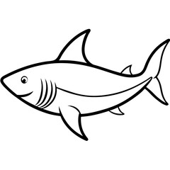 Fototapeta premium shark line art vector
