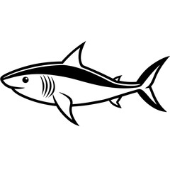 shark line art vector