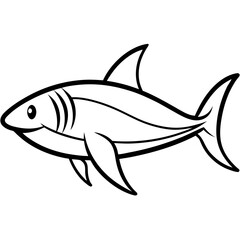 shark line art vector