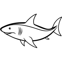 Fototapeta premium shark line art vector