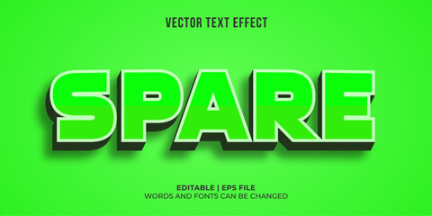 Spare editable text effects