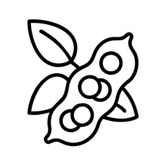 soybean icon, soybean line art - simple line art of soybean, perfect for soybean logos and icons