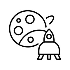 space exploration icon, space exploration line art - simple line art of space exploration, perfect for space exploration logos and icons