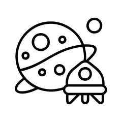 space exploration icon, space exploration line art - simple line art of space exploration, perfect for space exploration logos and icons