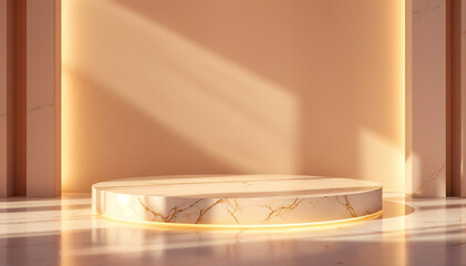 a elegant marble podium under the sunlight 