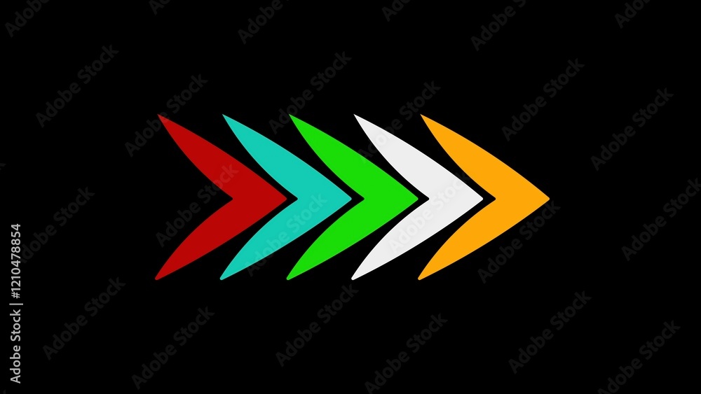 Poster colorful arrow loop direction concept, symbolizing navigation with directional arrow signs.