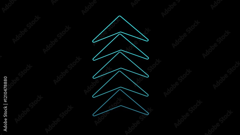 Poster abstract loop arrow loading bar illustration on black background with directional arrows swiping rig