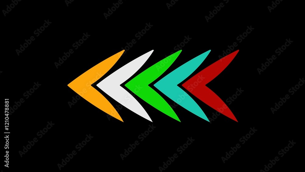 Poster colorful arrow loop direction concept, symbolizing navigation with directional arrow signs.